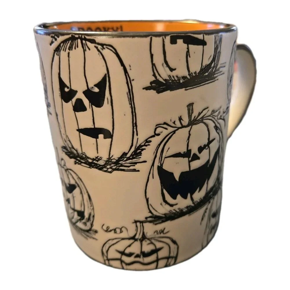 Orange Halloween SPOOKY! Pumpkin Jack O Lantern Coffee Tea Mug Cup Eli And Ana